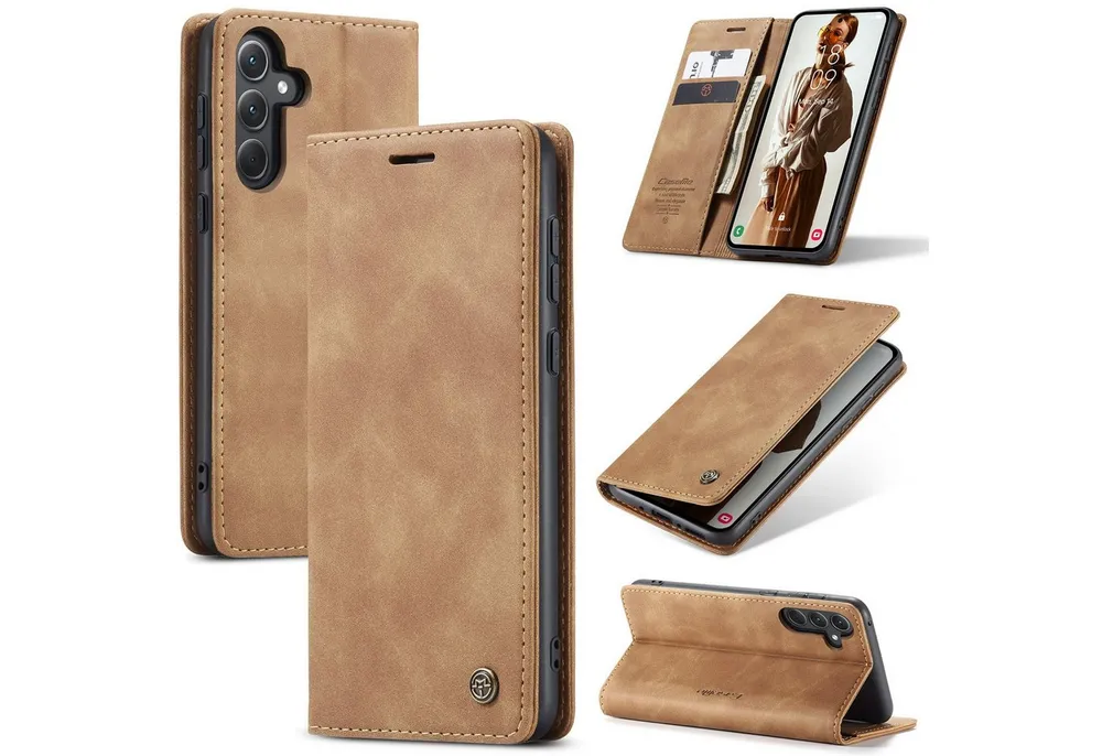 SmartUP Smartphone-Hülle für Samsung Galaxy A35 5G Klapphülle Fliphülle Tasche Case Smart Cover 6,6 Zoll, Integrierte Standfunktion, zwei Kartenfächer