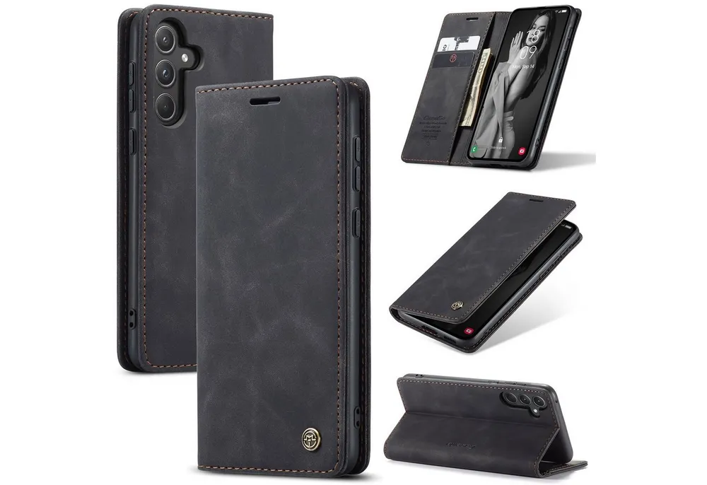 SmartUP Smartphone-Hülle für Samsung Galaxy A55 5G Klapphülle Fliphülle Tasche Case Smart Cover 6,6 Zoll, Integrierte Standfunktion, zwei Kartenfächer