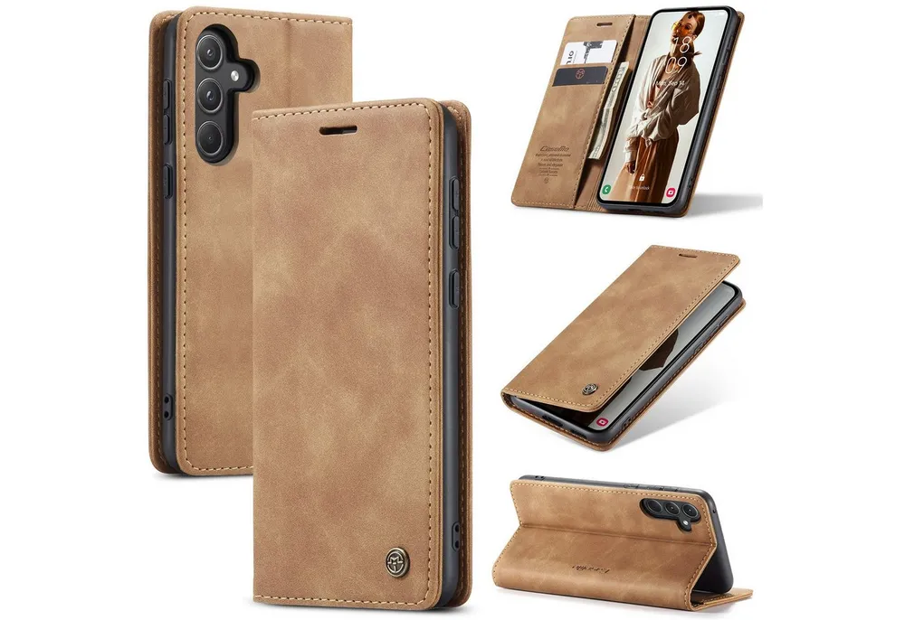 SmartUP Smartphone-Hülle für Samsung Galaxy A55 5G Klapphülle Fliphülle Tasche Case Smart Cover 6,6 Zoll, Integrierte Standfunktion, zwei Kartenfächer