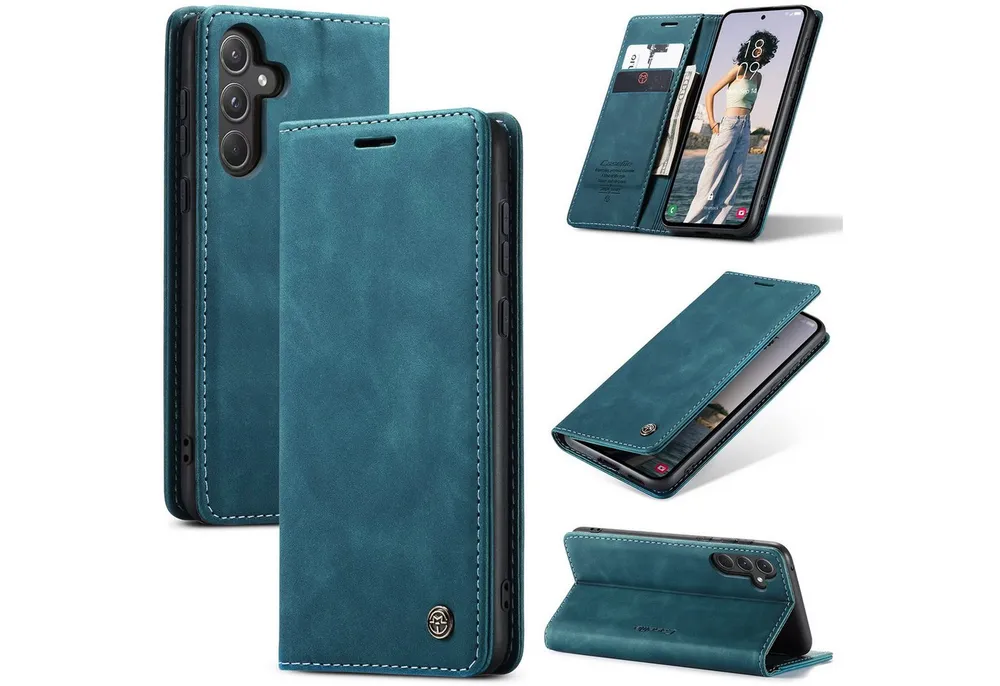 SmartUP Smartphone-Hülle für Samsung Galaxy A55 5G Klapphülle Fliphülle Tasche Case Smart Cover 6,6 Zoll, Integrierte Standfunktion, zwei Kartenfächer