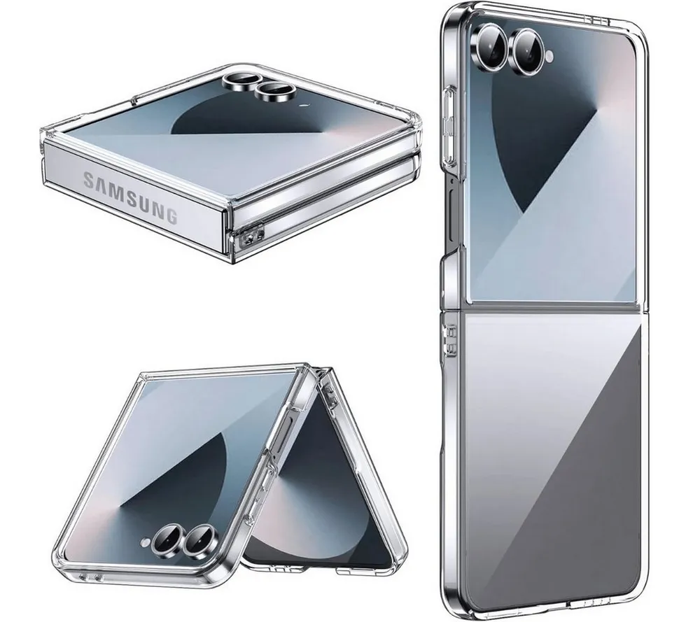 SmartUP Smartphone-Hülle für Samsung Galaxy Z Flip 7 5G Handy Tasche Silikon Cover Case Klar 6,8 Zoll, Faltbare Hülle