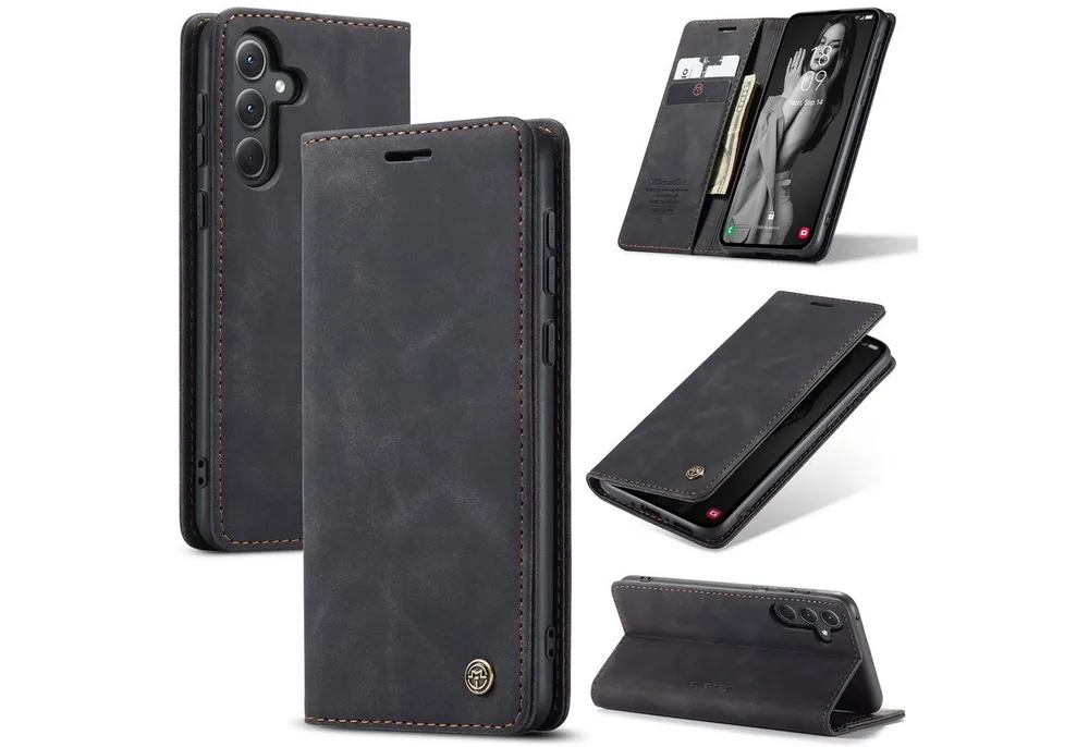 SmartUP Smartphone-Hülle für Samsung Galaxy A35 5G Klapphülle Fliphülle Tasche Case Smart Cover 6,6 Zoll, Integrierte Standfunktion, zwei Kartenfächer