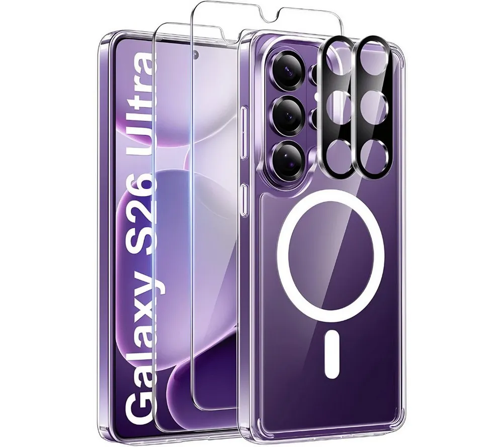 SmartUP Smartphone-Hülle für Samsung Galaxy S26 Ultra MagSafe Schutzglas Display Kamera Full 9H 6,9 Zoll, 5in1 Set - MagSafe kompatibel