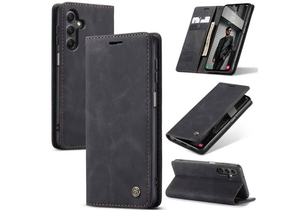 SmartUP Smartphone-Hülle für Samsung Galaxy A15 4G / 5G Klapphülle Fliphülle Tasche Case Cover 6,5 Zoll, Integrierte Standfunktion, zwei Kartenfächer