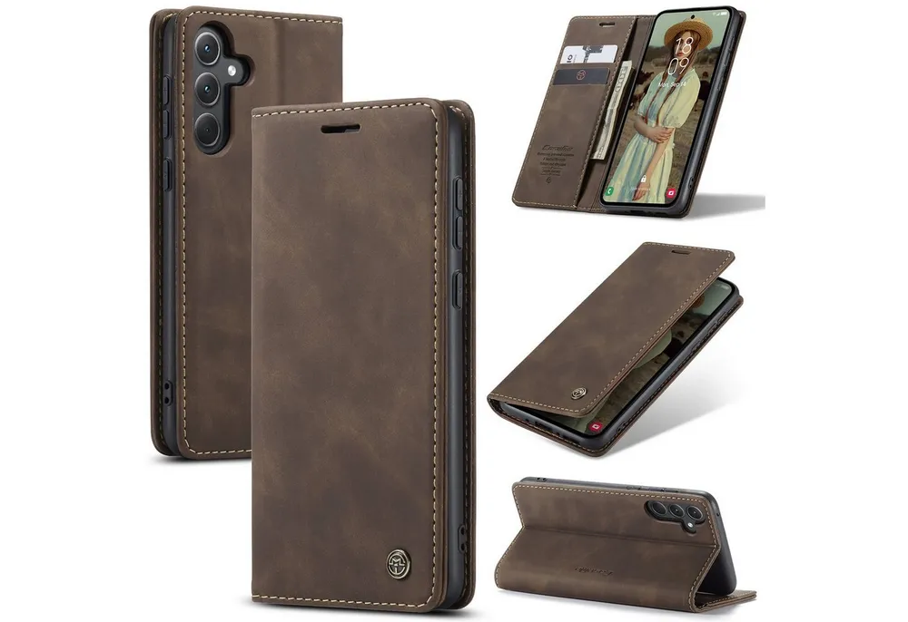 SmartUP Smartphone-Hülle für Samsung Galaxy A35 5G Klapphülle Fliphülle Tasche Case Smart Cover 6,6 Zoll, Integrierte Standfunktion, zwei Kartenfächer