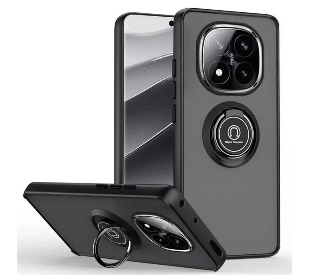 SmartUP Smartphone-Hülle für Xiaomi Redmi Note 14 Pro Plus 5G Schutz Ringhalter Slim Case Cover 6,67 Zoll, integrierter Ringhalter, Standfunktion