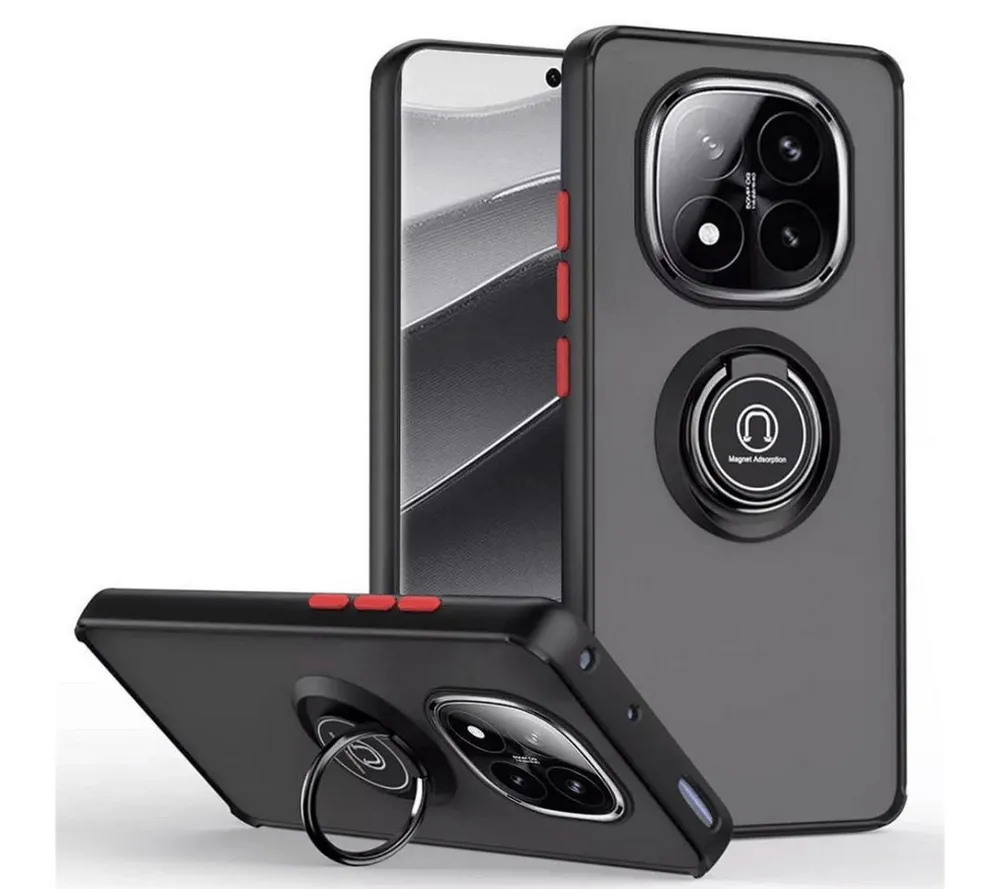 SmartUP Smartphone-Hülle für Xiaomi Redmi Note 14 Pro Plus 5G Schutz Ringhalter Slim Case Cover 6,67 Zoll, integrierter Ringhalter, Standfunktion