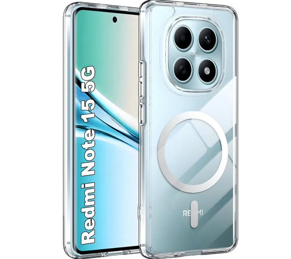 SmartUP Smartphone-Hülle für Xiaomi Redmi Note 15 5G / 4G MagSafe Silikon Case Slim Transparent 6,67 Zoll, MagSafe-Technologie