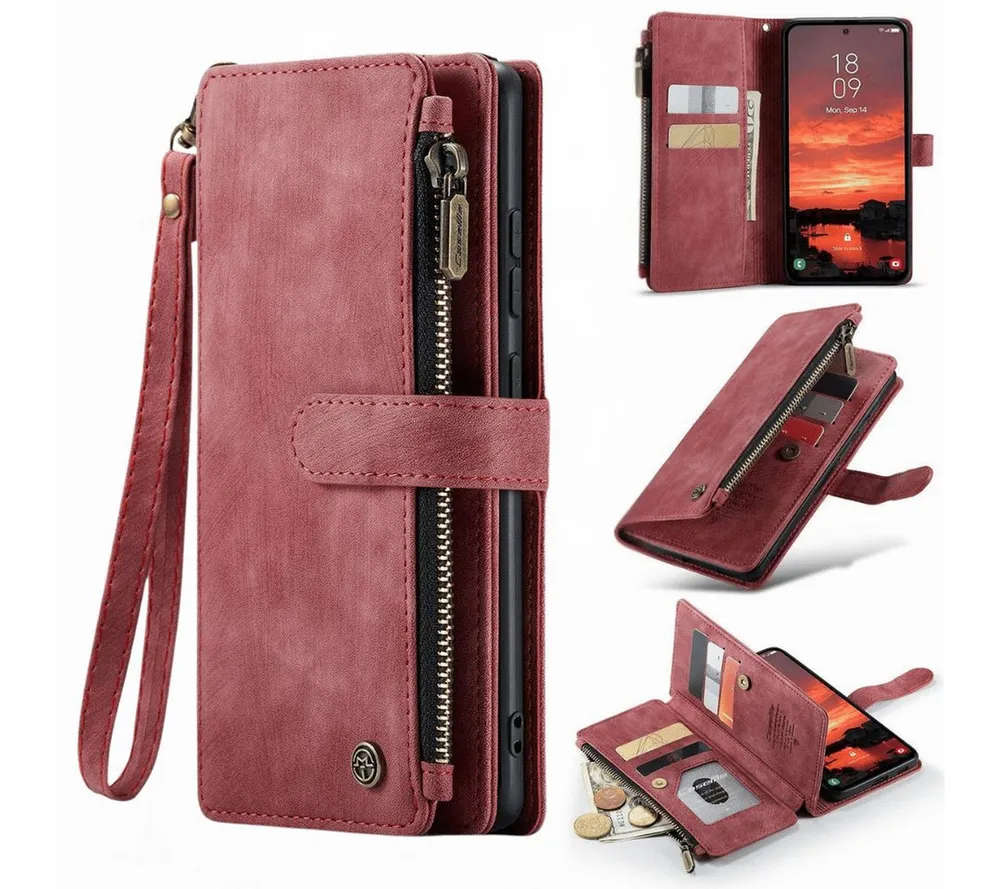 SmartUP Smartphone-Hülle für Xiaomi Redmi Note 14 Pro 5G Klapphülle Fliphülle Tasche Smart Case 6,67 Zoll, Integrierte Standfunktion, integrierte Geldbörse
