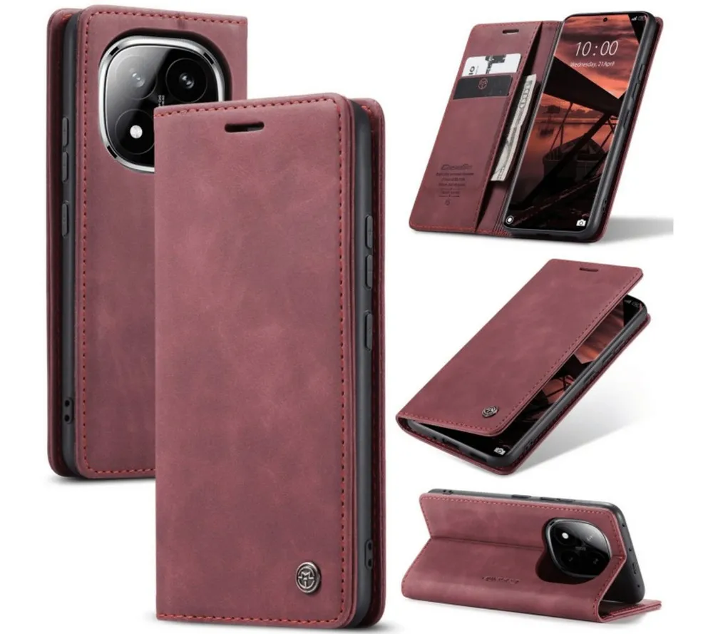SmartUP Smartphone-Hülle für Xiaomi Redmi Note 14 Pro 5G Klapphülle Fliphülle Tasche Case Cover 6,67 Zoll, Integrierte Standfunktion, zwei Kartenfächer