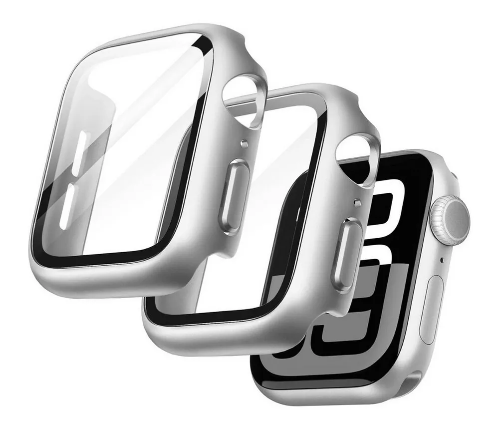 SmartUP Smartwatch-Hülle 2X Hülle für Apple Watch 11 42mm 46mm Case Cover Schutzglas Display 9H Für Apple Watch Serie 11, kompletter Rundumschutz