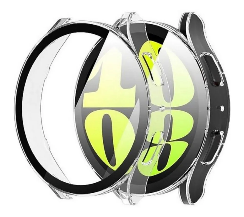 SmartUP Smartwatch-Hülle 2X Hülle für Samsung Galaxy Watch 6 40mm / 44mm Schutzglas Case Tasche, kompletter Rundumschutz