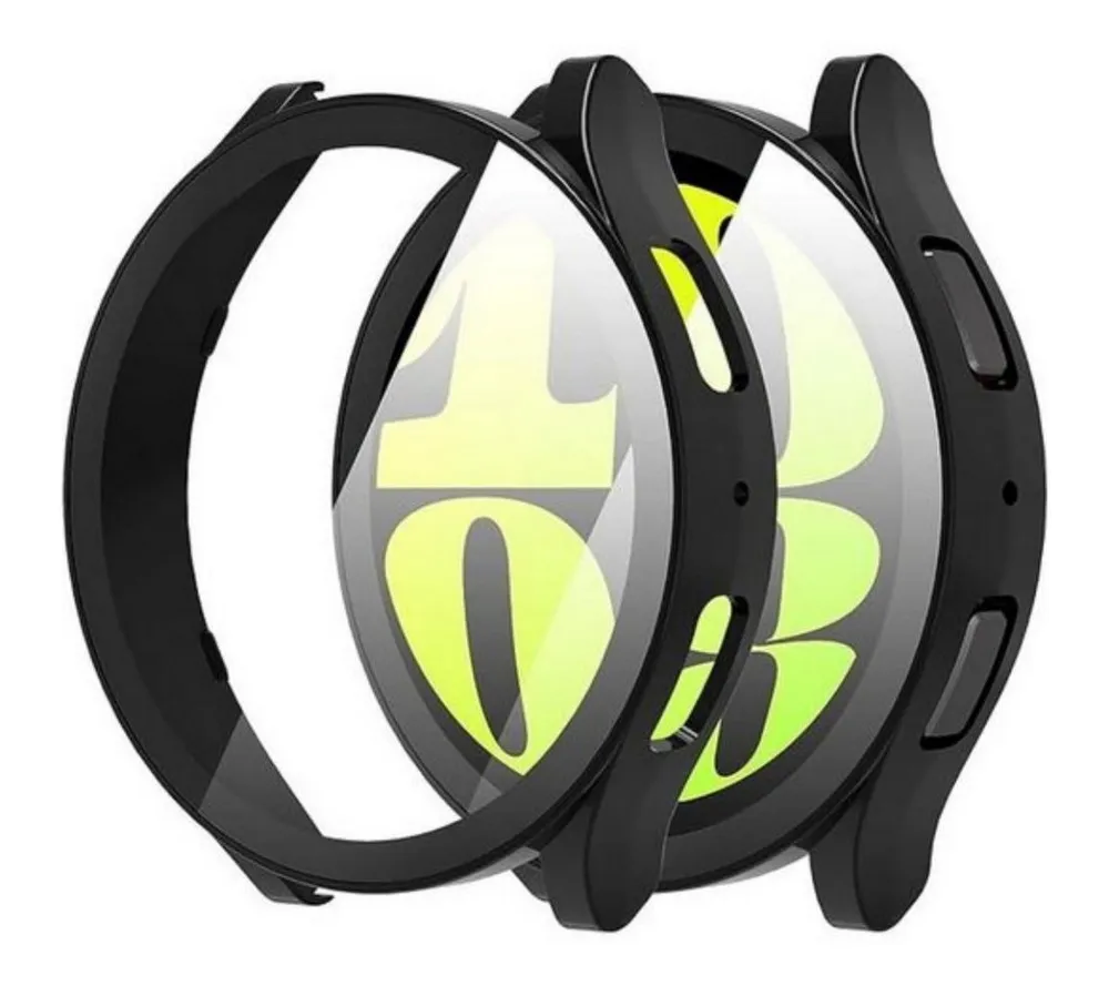 SmartUP Smartwatch-Hülle 2X Hülle für Samsung Galaxy Watch 6 40mm / 44mm Schutzglas Case Tasche, kompletter Rundumschutz