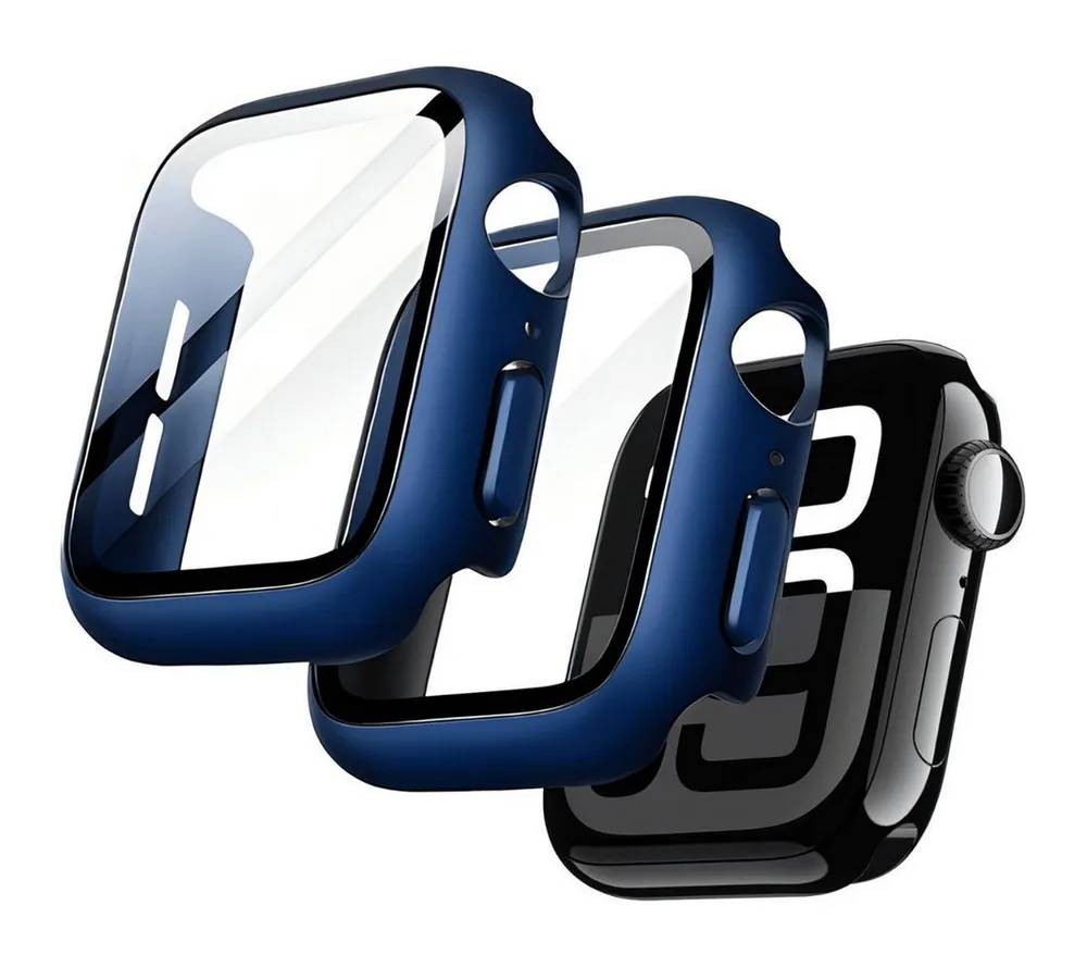 SmartUP Smartwatch-Hülle 2X Hülle für Apple Watch 11 42mm 46mm Case Cover Schutzglas Display 9H Für Apple Watch Serie 11, kompletter Rundumschutz