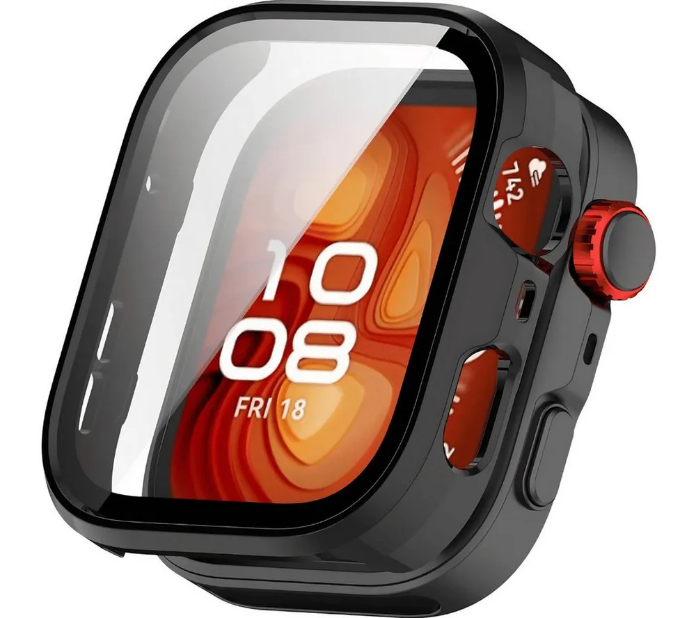 SmartUP Smartwatch-Hülle für Huawei Watch Fit 5 Schutzglas Panzerfolie Display Full Screen Case, kompletter Rundumschutz