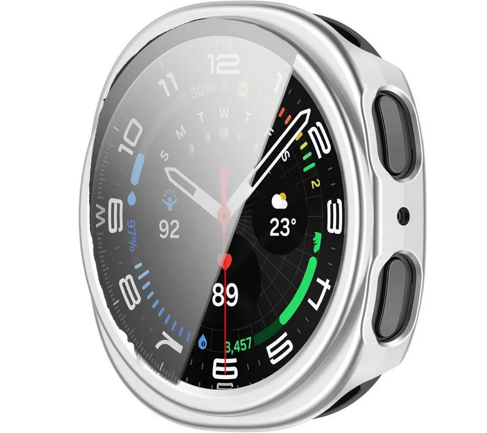 SmartUP Smartwatch-Hülle für Samsung Galaxy Watch 8 40mm / 44mm Schutzglas Display Case Tasche, kompletter Rundumschutz