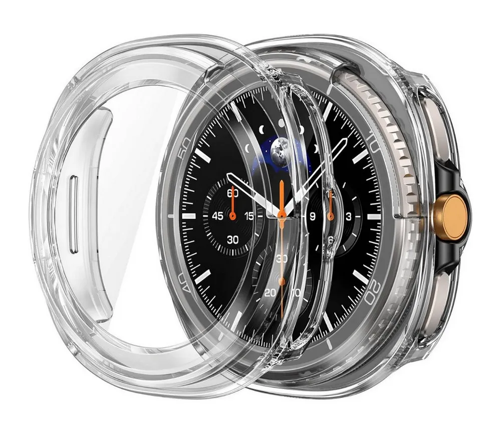 SmartUP Smartwatch-Hülle für Samsung Galaxy Watch 8 46mm Classic Schutzglas Panzerfolie Display, kompletter Rundumschutz