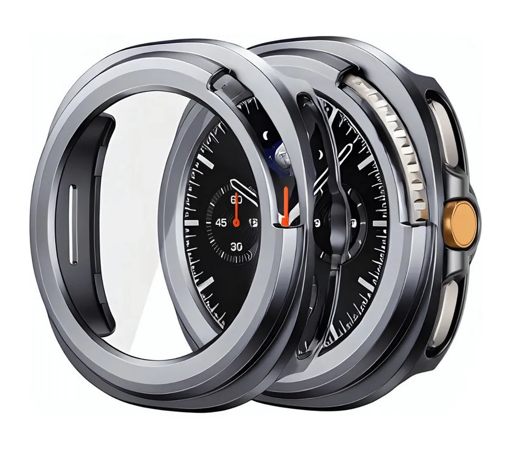 SmartUP Smartwatch-Hülle für Samsung Galaxy Watch 8 46mm Classic Schutzglas Panzerfolie Display, kompletter Rundumschutz