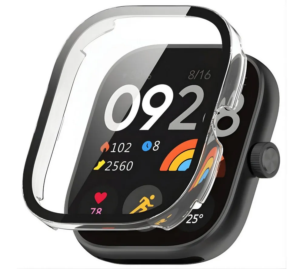 SmartUP Smartwatch-Hülle für Xiaomi Redmi Watch 5 Schutzglas Panzerfolie Display Case Cover 9H 2,1, 360 Grad Schutz, präzise Aussparungen