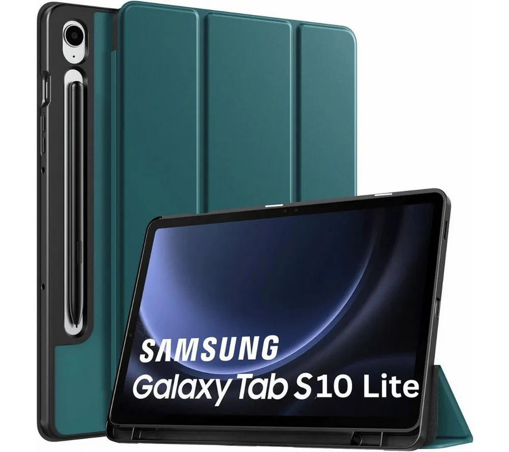 SmartUP Tablet-Hülle für Samsung Galaxy Tab S10 Lite +9H Schutzglas Panzerfolie Stifthalter 11 Zoll, integrierte Standfunktion, integrierter Stifthalter