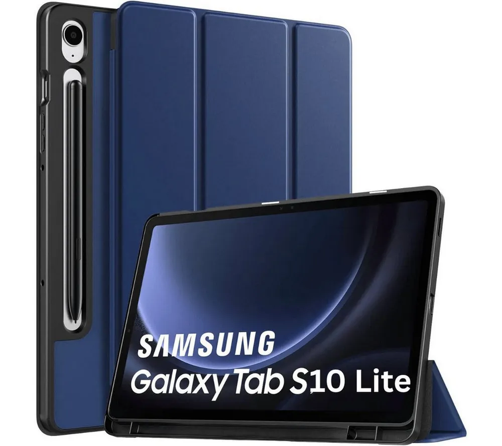 SmartUP Tablet-Hülle für Samsung Galaxy Tab S10 Lite +9H Schutzglas Panzerfolie Stifthalter 11 Zoll, integrierte Standfunktion, integrierter Stifthalter