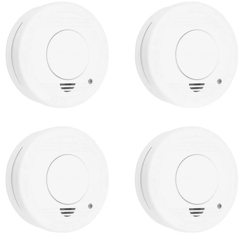 smartwares Smartwares Rauchwarnmelder 4er Set batteriebetrieben (x H) 100 mm Rauchmelder