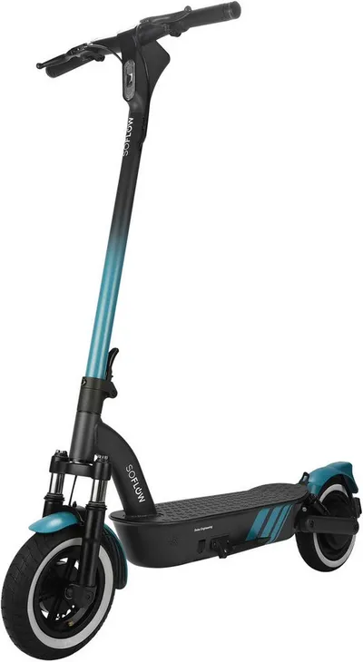 soflow E-Scooter SO4 PRO MAX, 20 km/h, (150 kg Nutzlast, Federung, mit Blinker, 1.300W, 33% Steigung), mit Straßenzulassung, ABE, Apple Find My, 75 km Reichweite, 10 Zoll