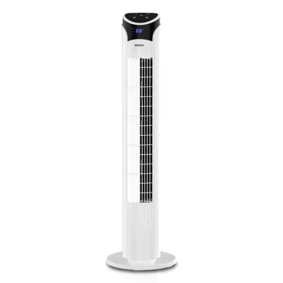 Sogo VEN-SS-21375 weißer Turmventilator, 45W, Touchpanel, Fernbedienung und 12h-Timer