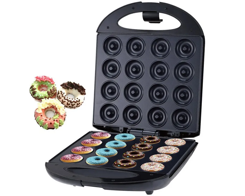 SOKANY Donut-Maker 5cm Mini-Donut-Maker für 16 Donuts, Antihaftbeschichtung, 1400 W, Automatische Temperaturregelung, BPA-frei