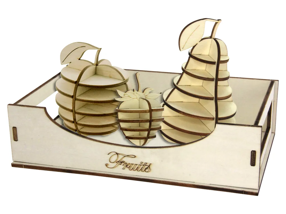 SOL-EXPERT 3D Holz Puzzle Obstkorb (OHNE FRÜCHTE)