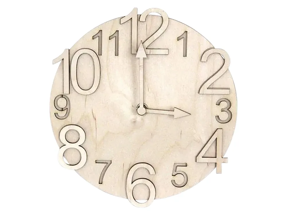 SOL-EXPERT Holzbausatz Wanduhr mit Uhrwerk