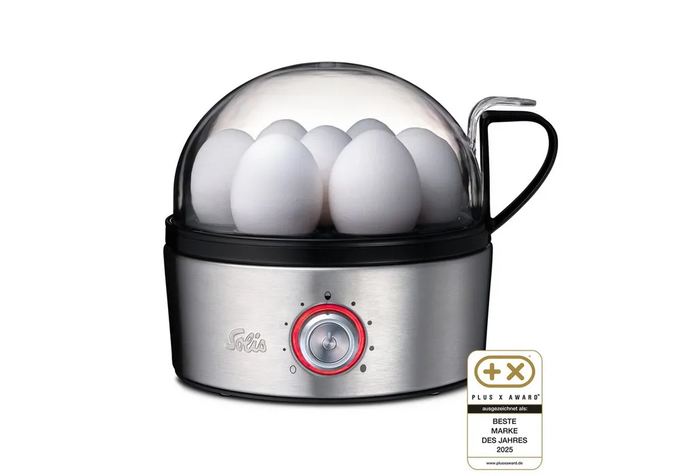 SOLIS OF SWITZERLAND Eierkocher Egg, Boiler& More, Typ 8272, Cool-Touch-Griff, Timer, Kocheinsatz