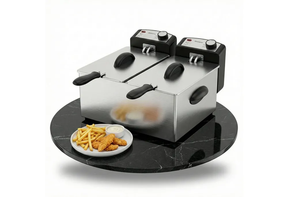 Sommertal Fritteuse, 3600 W, Mit 2 Heizkreisen 130–190°C Öl Fritteuse für Pommes
