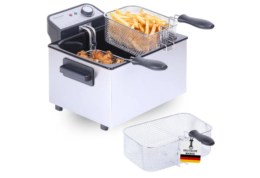 Sommertal Fritteuse, Kaltzone, DF3270 – echte Edelstahl Fritteuse für knusprige Pommes