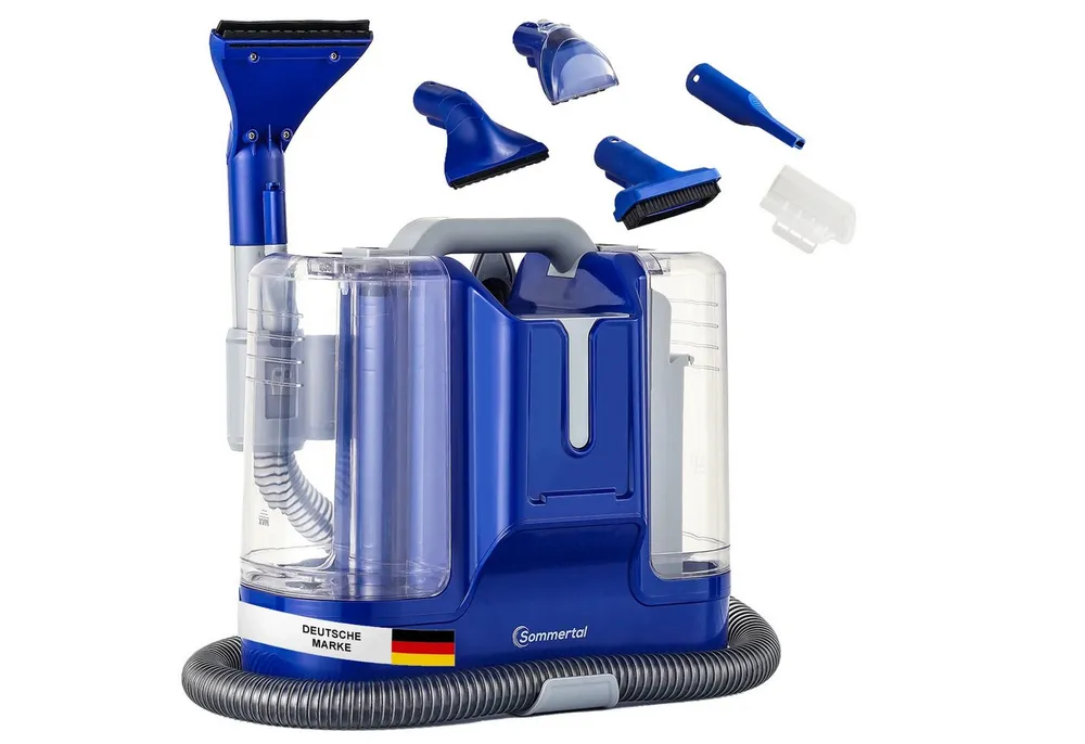 Sommertal Teppichreinigungsgerät SOMMERTAL CompactCleaner WS450 5in1, Gerät für Teppiche, Treppen, Polster, Sofa, Auto, Tiere, Flecken