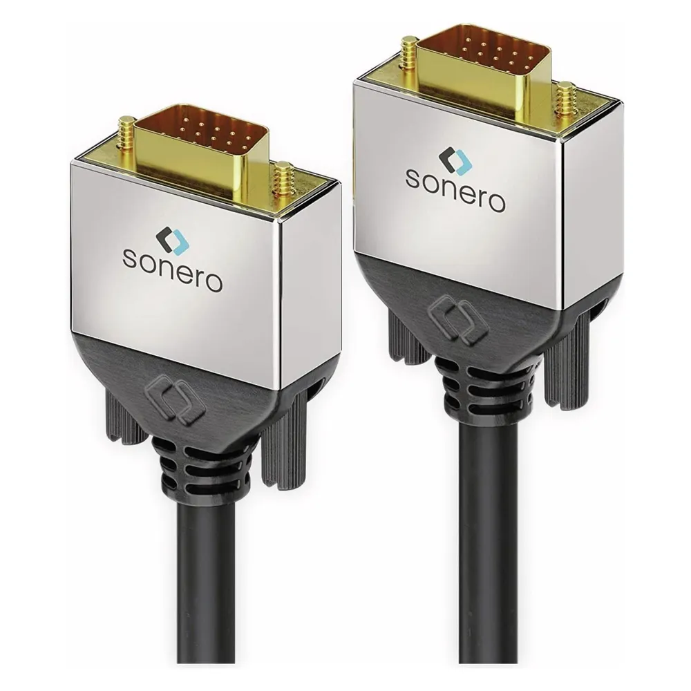 Sonero VGA-Anschlusskabel Premium, 1 m, Stecker/Stecker, Full-HD