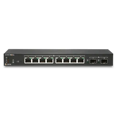 SonicWall SWS12-8POE Managed Switch L2 8 RJ45 Gigabit PoE Ports + 2 SFP