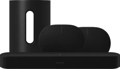 Sonos Beam Gen. 2 Schwarz + 2x Era 300 Schwarz + Sub Mini Schwarz