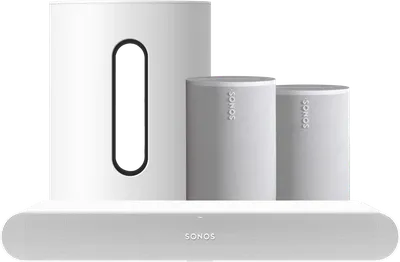 Sonos Ray Weiß + 2x Era 100 Weiß + Sub Mini Weiß