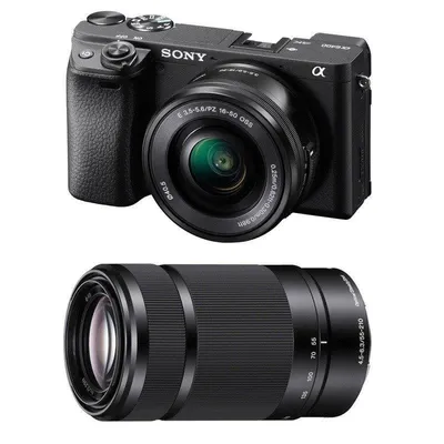 Spiegellose Kamera Sony Alpha 6400 24.2MP 16-50mm 55-210mm WiFi Bluetooth