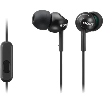 Kopfhörer Sony MDR-EX110APB mit Kabel Mini Jack 3,5 mm, Mikrofon und Fernbedienung, schwarz
