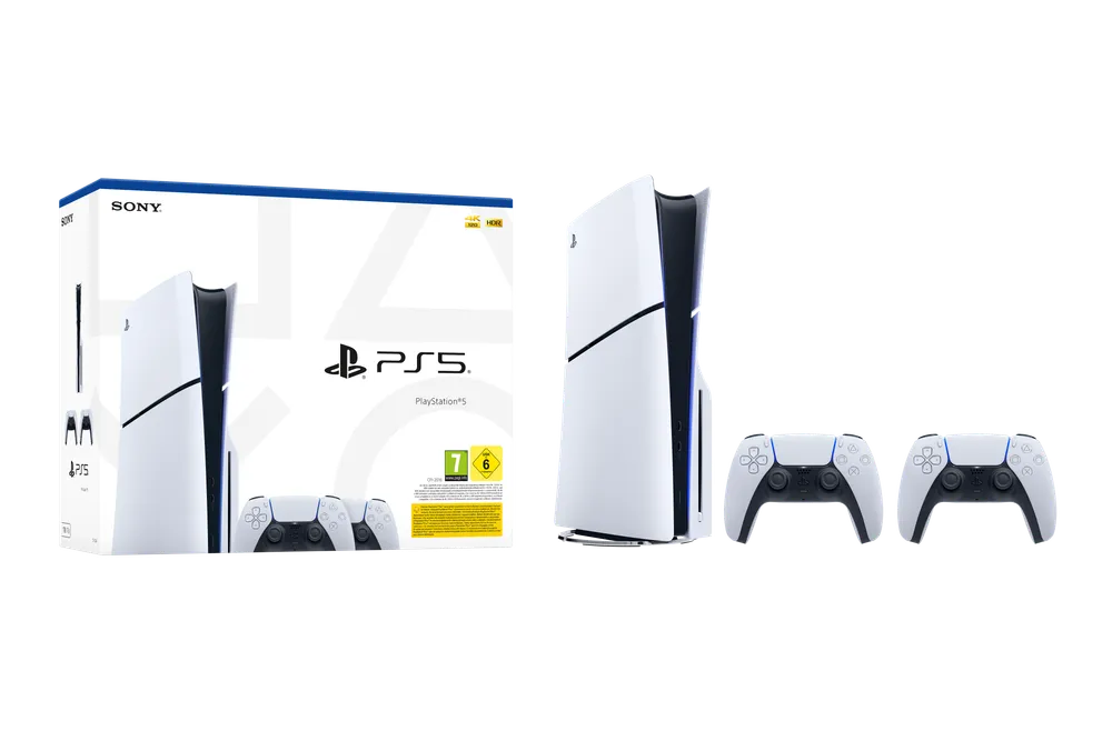 PlayStation 5 (Modellgruppe - Slim) + 2 Controller