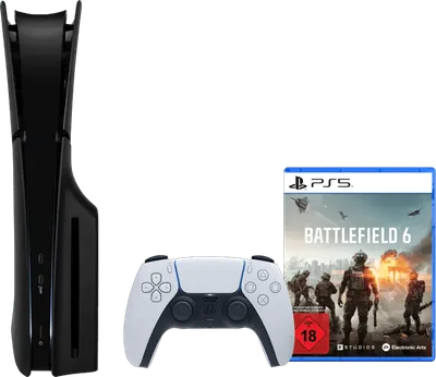 PlayStation 5 Slim mit Laufwerk + Battlefield 6 + Schwarze Cover