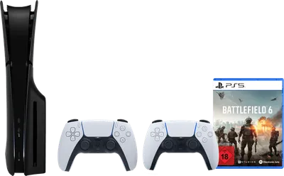 PlayStation 5 Slim mit Laufwerk + Battlefield 6 + Schwarze Cover + Zusätzlicher Controller Weiß