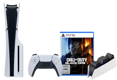 PlayStation 5 Slim mit Laufwerk + Call of Duty: Black Ops 7 + Ladestation