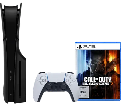 PlayStation 5 Slim mit Laufwerk + Call of Duty: Black Ops 7 + Cover Schwarz