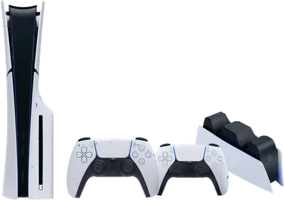 PlayStation 5 Slim mit Laufwerk + Zusätzlicher Controller Weiß + Ladestation