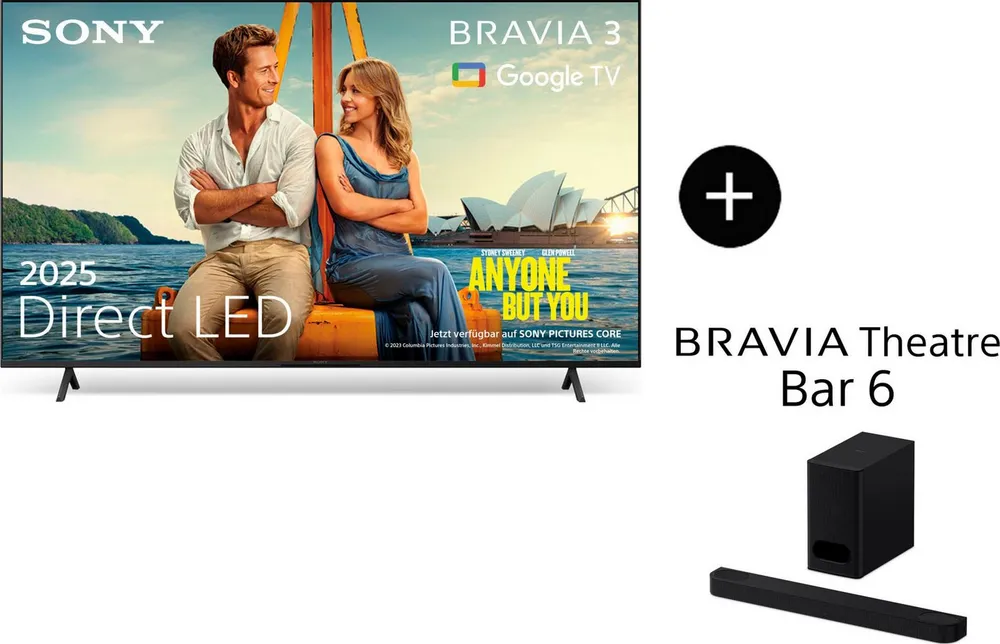 Sony K-65S3 DLED-Fernseher (164 cm/65 Zoll, 4K Ultra HD, Smart-TV, Google TV)