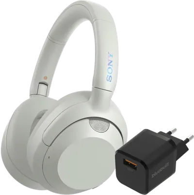 Sony ULT Wear Weiß + BlueBuilt Quick-Charge-Ladegerät mit USB-A-Port 18 W Schwarz
