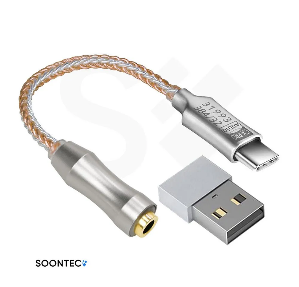 SOONTEC CX PRO Soundkarte CX31993 dual Chip 384kHz/32Bit mit USB-C Adapter Kopfhörerverstärker